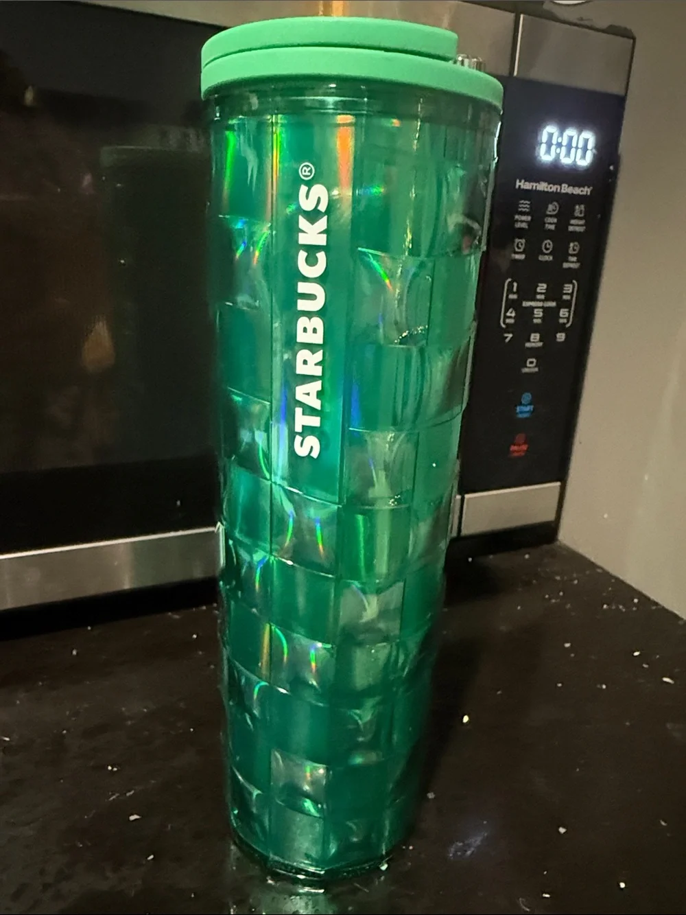 Starbucks Shimmering Emerald Green Tumbler with Vertical Logo